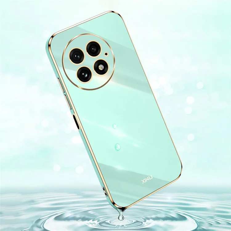 CUSTODIA PER ONEPLUS 13 XINLI IN TPU CON CORNICE ELETTROPLACCATA - CIANO