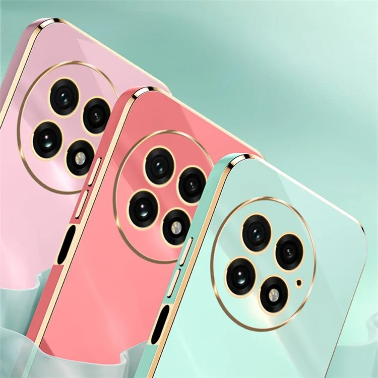 CUSTODIA PER ONEPLUS 13 XINLI IN TPU CON CORNICE ELETTROPLACCATA - CIANO