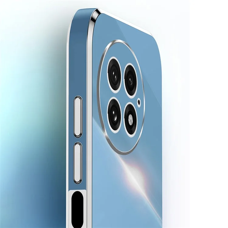 XINLI Hülle für OnePlus 13 mit Ring-Ständer, Galvanisierung, TPU-Handyhülle - Cyan
