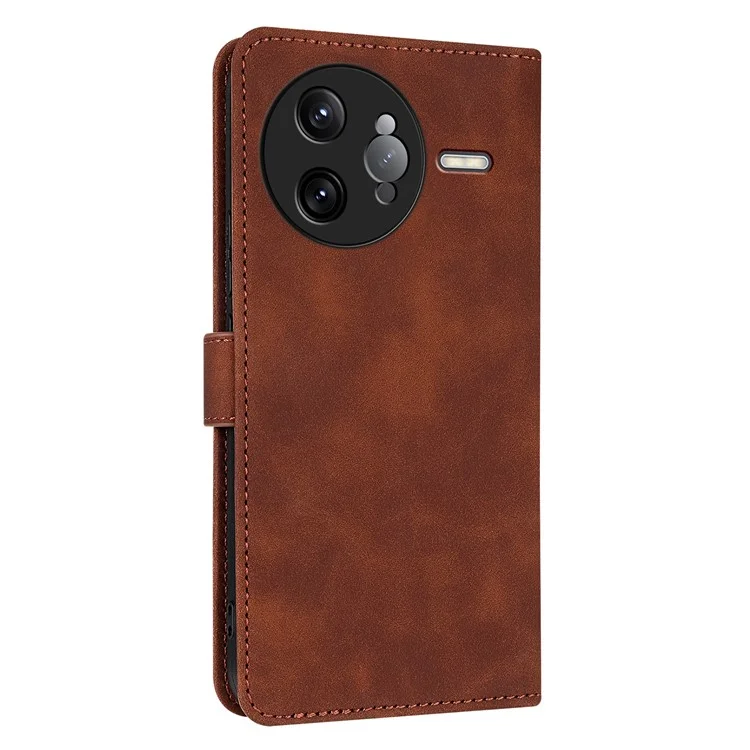 AZNS Hülle für Xiaomi Redmi K80 Pro 5G aus PU-Leder, Brieftasche-Handyhülle - Braun