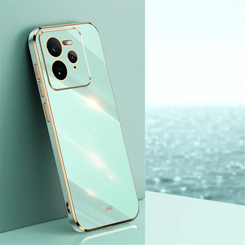 XINLI For Realme GT 7 Pro 5G Case TPU Phone Cover with Electroplating Frame - Cyan