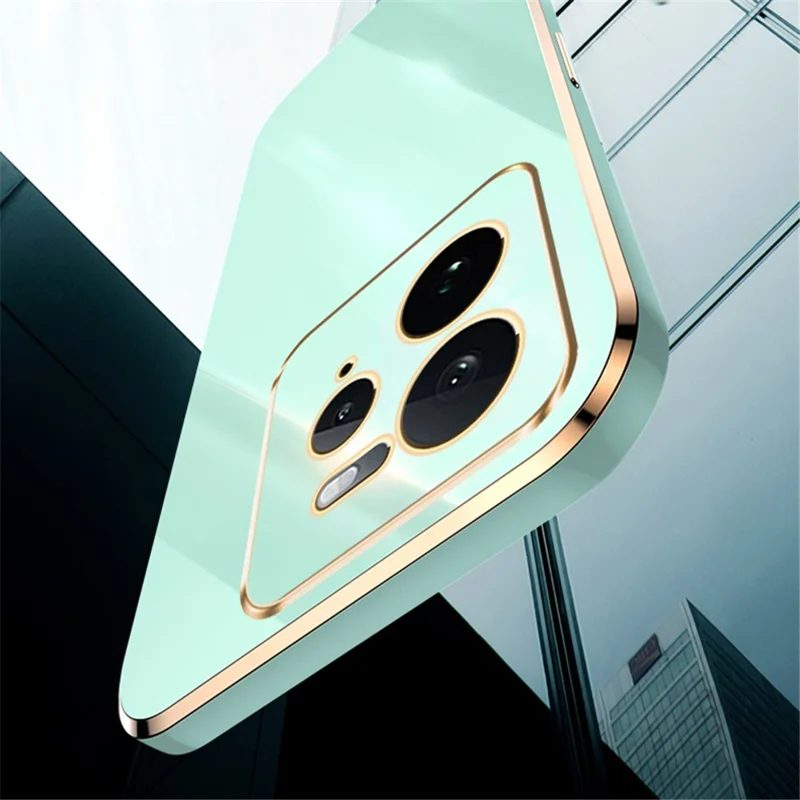 XINLI For Realme GT 7 Pro 5G Case TPU Phone Cover with Electroplating Frame - Cyan