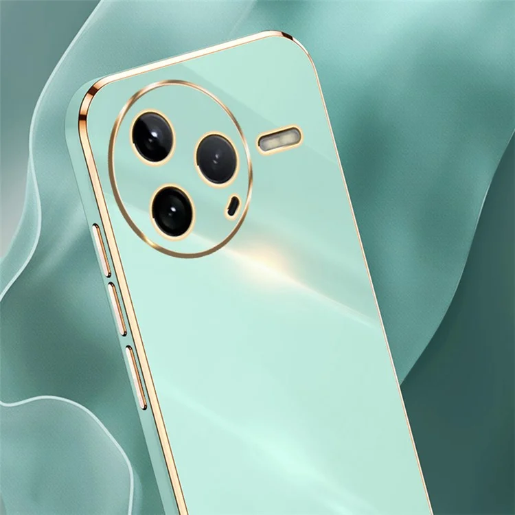 Custodia XINLI per Xiaomi Redmi K80 5G, cover in TPU con cornice elettroplaccata - Ciano