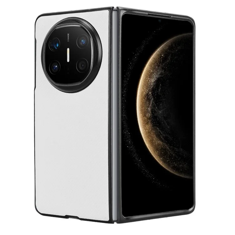 Custodia per Huawei Mate X6 con texture in fibra di carbonio, antiurto, in PU + PC - Bianca
