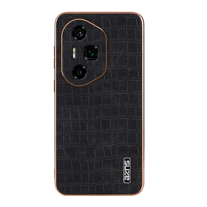 AZNS Funda para Honor 300 Ultra, textura de cocodrilo de electrochapado PU + TPU - Negro