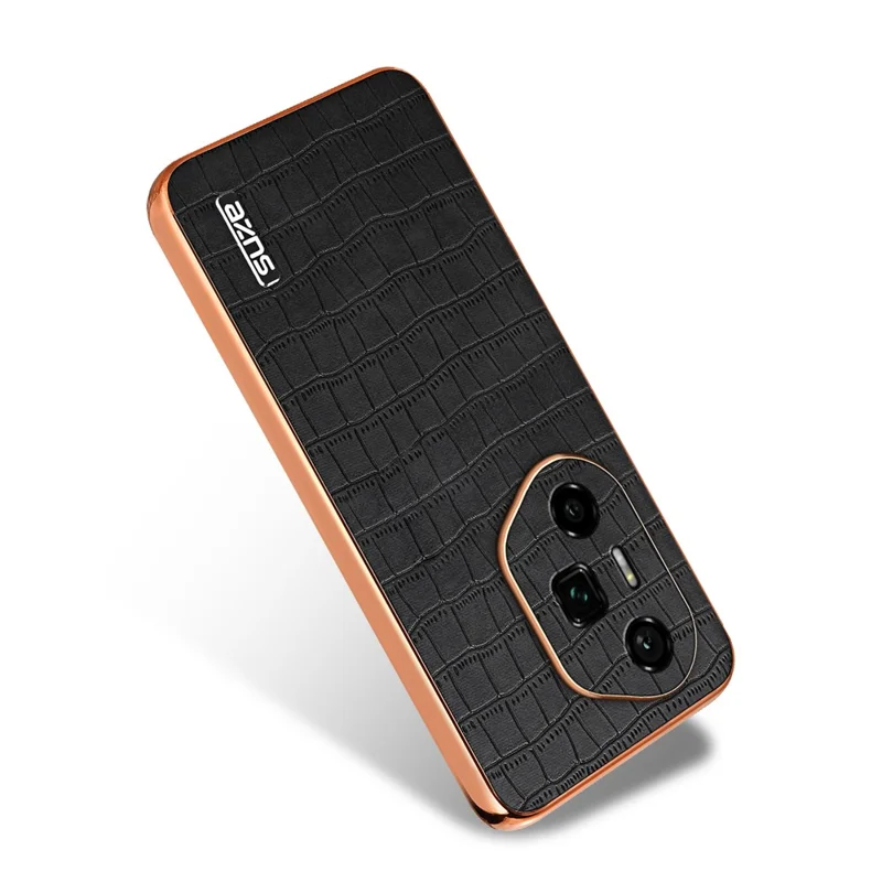 AZNS Funda para Honor 300 Ultra, textura de cocodrilo de electrochapado PU + TPU - Negro