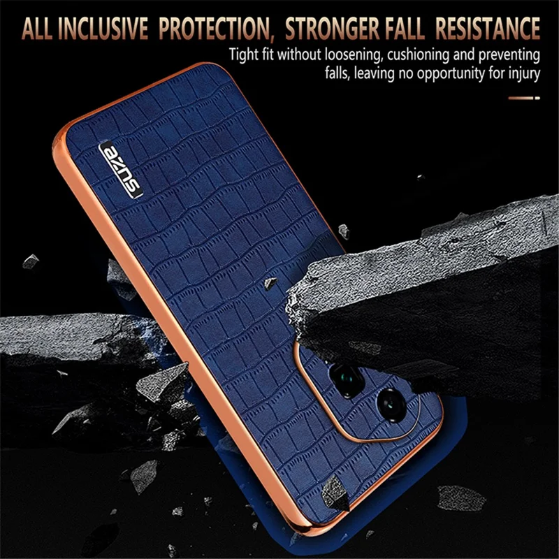 AZNS Funda para Honor 300 Ultra, textura de cocodrilo de electrochapado PU + TPU - Negro