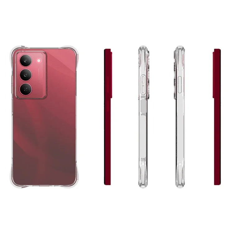 Für Realme 14x 5G / V60 Pro TPU-Handyhülle, rutschfest, transparente Mobiltelefon-Abdeckung