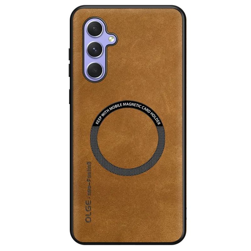 For Samsung Galaxy A16 5G  /  4G Magnetic Case Anti Drop PC + TPU + PU Leather Back Cover - Brown