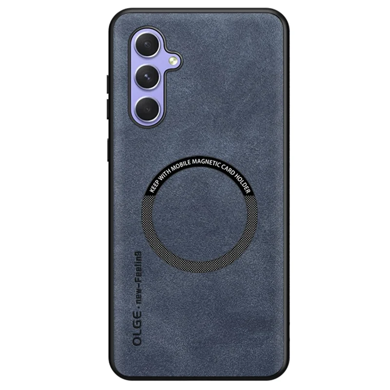 For Samsung Galaxy A55 5G Magnetic Case Anti Drop PC + TPU + PU Leather Back Cover - Sapphire
