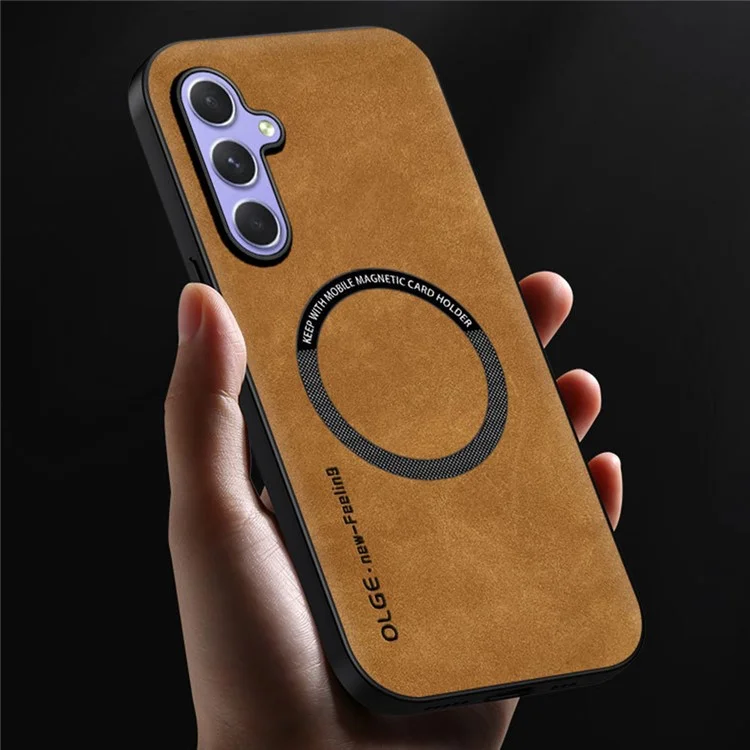 Étui compatible avec Samsung Galaxy S25+ avec MagSafe, anti-chute, en PC + TPU + cuir PU - Noir