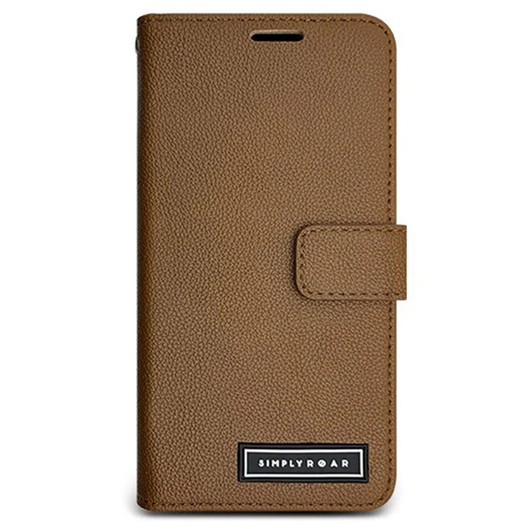 Étui en cuir portefeuille avec fermeture magnétique pour iPhone 14 Pro Max SIMPLY ROAR - Marron