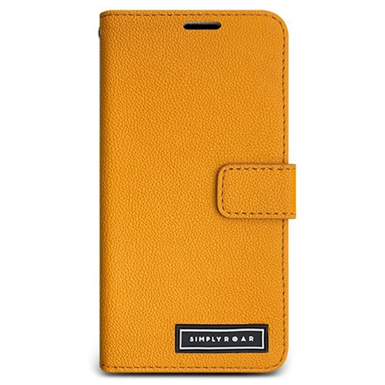 SIMPLY ROAR Lederetui für iPhone 13 Pro Max mit Magnetverschluss und Kartenfach - Orange