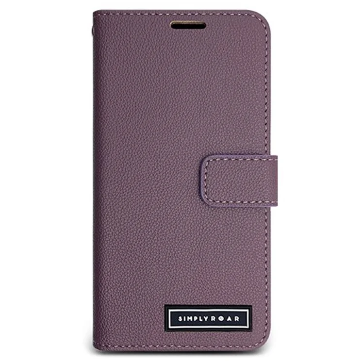 SIMPLY ROAR Lederhülle mit Brieftasche und magnetischem Verschluss für iPhone 13 Pro - Lila