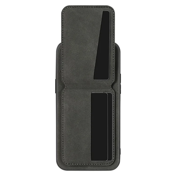 Für Samsung Galaxy A35 5G Hülle Kartenfach Ständer Anti-Drop PC + TPU + PU-Leder Rückseite - Schwarz