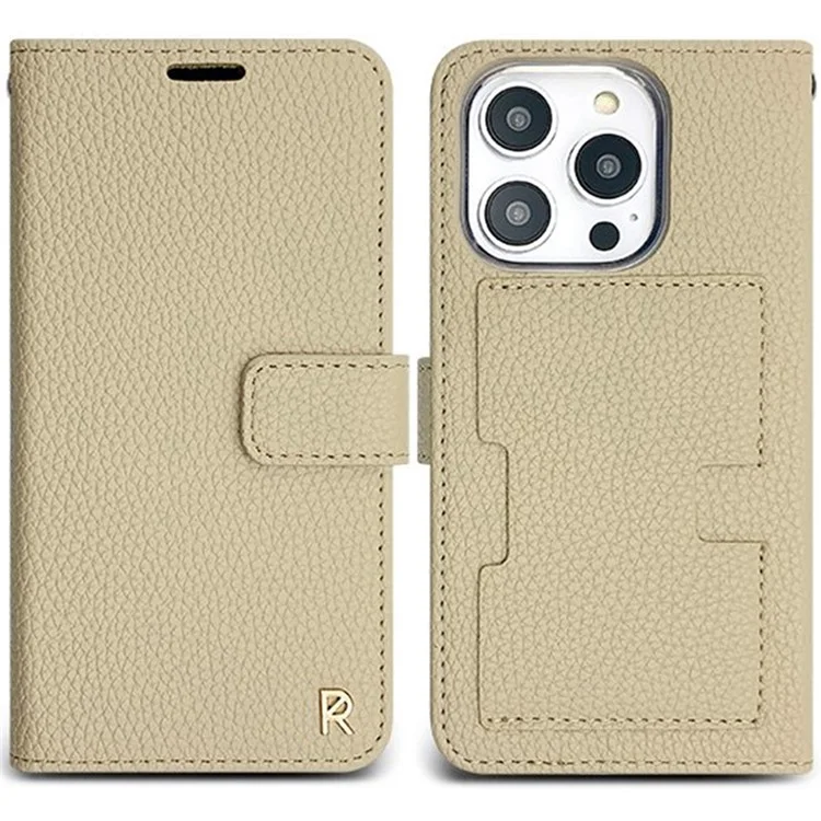 SIMPLY ROAR Funda con tarjetero para iPhone 16 Pro de piel - Caqui