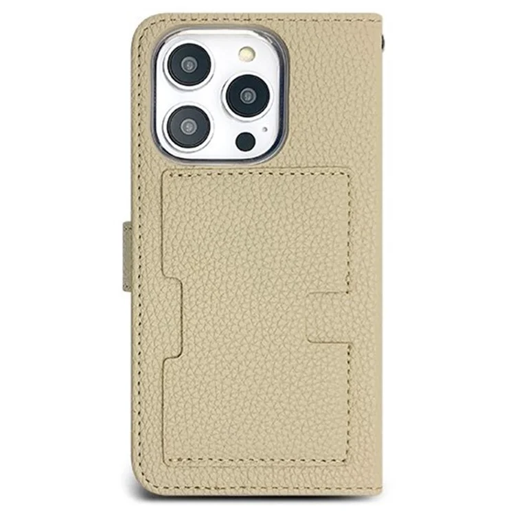 SIMPLY ROAR Funda con tarjetero para iPhone 16 Pro de piel - Caqui