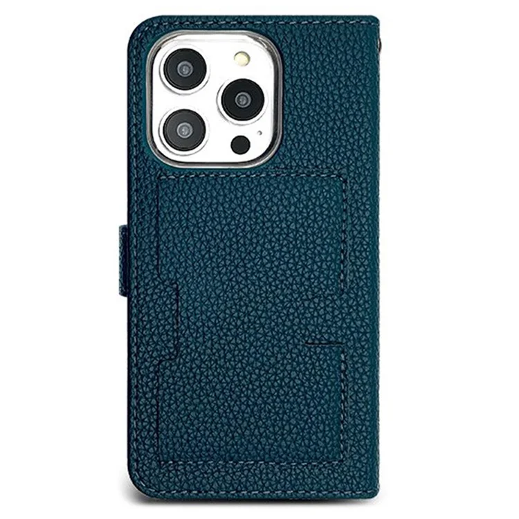 SIMPLY ROAR Funda para iPhone 15 Pro Max con bolsillo para tarjetas y tapa de cuero - Azul