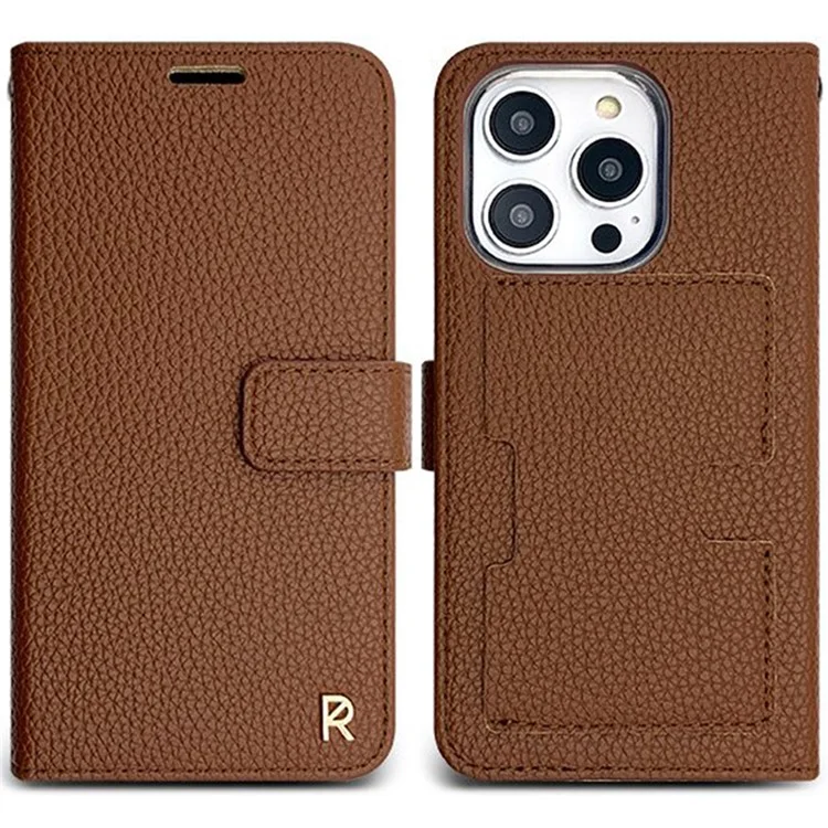 Funda con tarjetero de cuero para iPhone 14 Pro SIMPLY ROAR - Marrón
