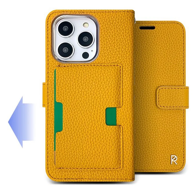 Funda con tarjetero de cuero para iPhone 14 Pro SIMPLY ROAR - Marrón