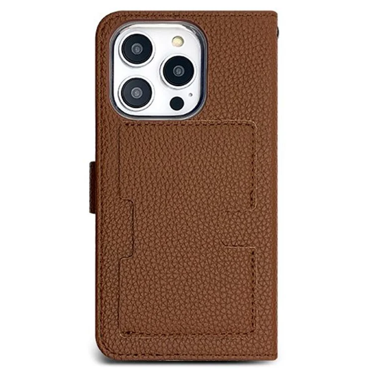 Funda con tarjetero de cuero para iPhone 14 Pro SIMPLY ROAR - Marrón