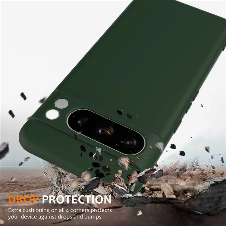 For Google Pixel 8 Pro Case Compatible with MagSafe Liquid Silicone Phone Cover with Lanyard - Dark Green