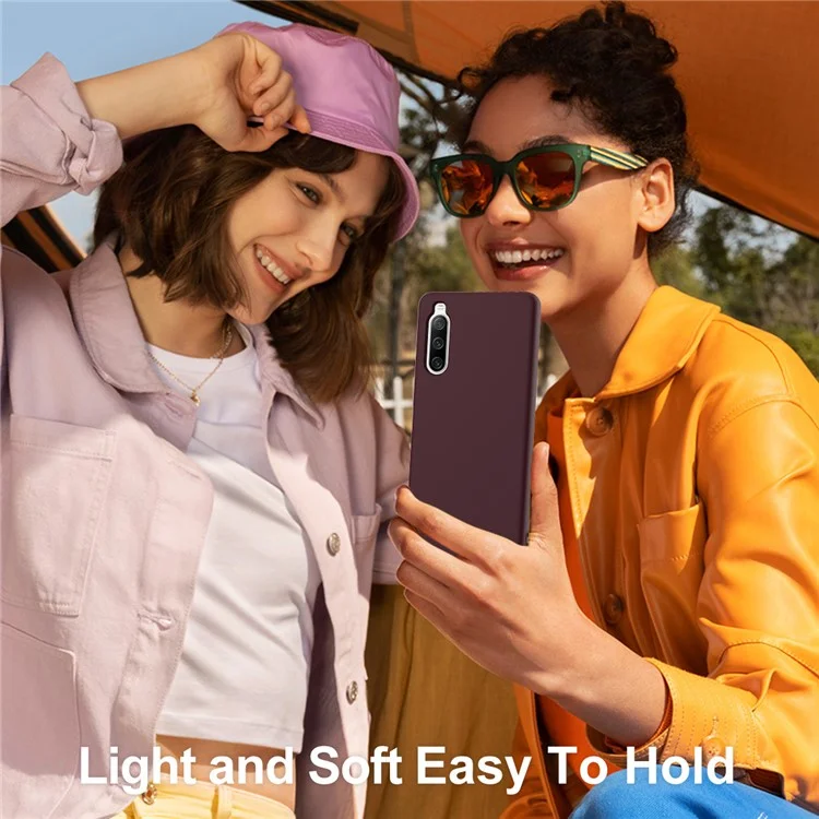 Funda compatible con Sony Xperia 10 IV 5G, con MagSafe, de silicona líquida y con cordón - Rojo vino