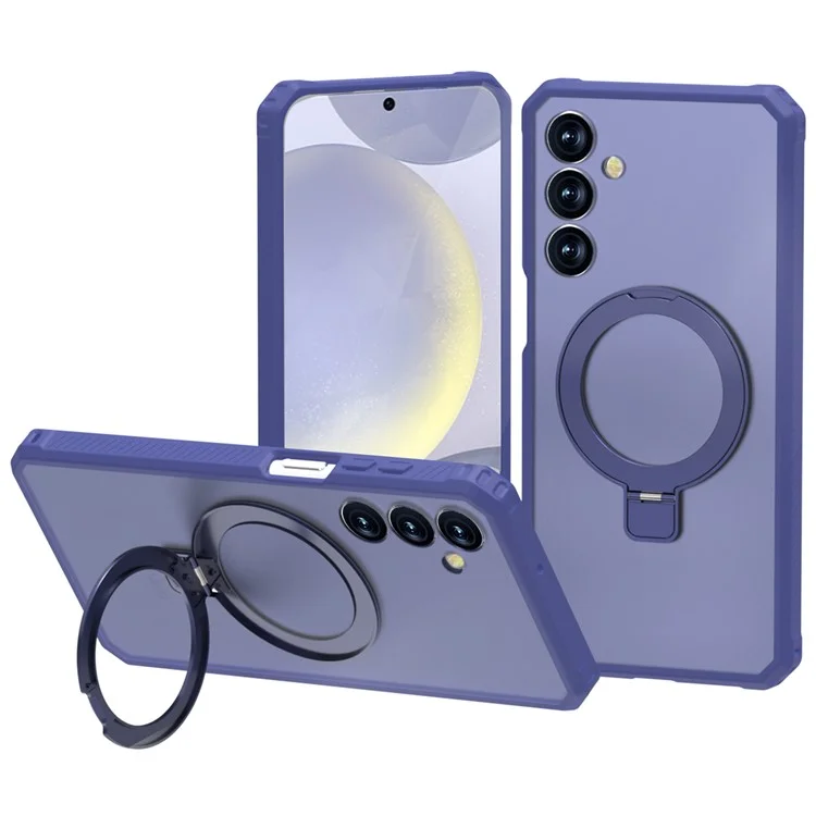 Funda compatible con Samsung Galaxy A16 5G / 4G con MagSafe, soporte y cubierta de teléfono antideslizante de TPU + PC - Azul oscuro