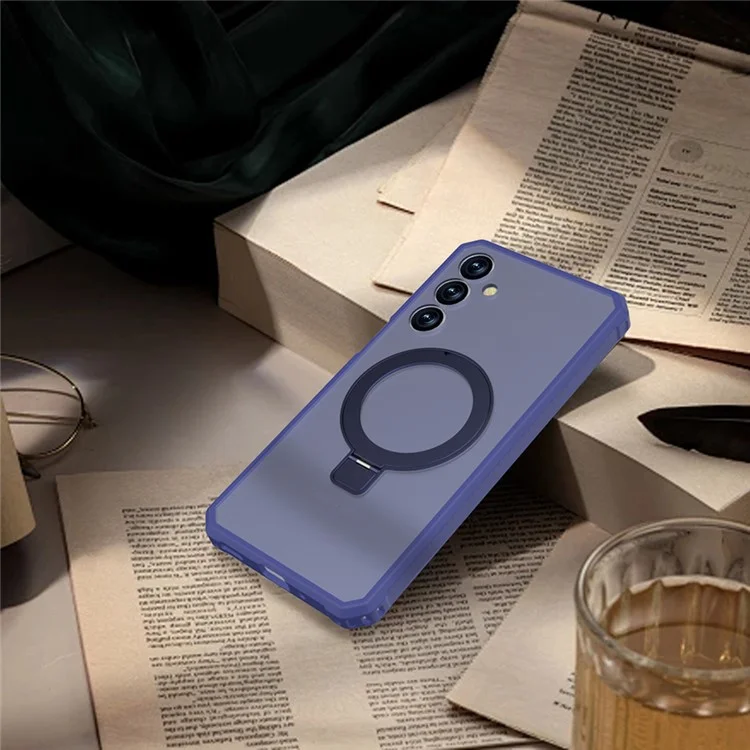 Funda compatible con Samsung Galaxy A16 5G / 4G con MagSafe, soporte y cubierta de teléfono antideslizante de TPU + PC - Azul oscuro
