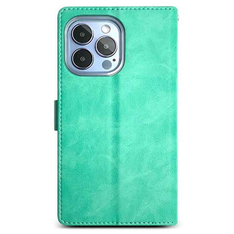 SIMPLY ROAR Lederetui Brieftasche Klapphülle für iPhone 15 Pro - Hellgrün