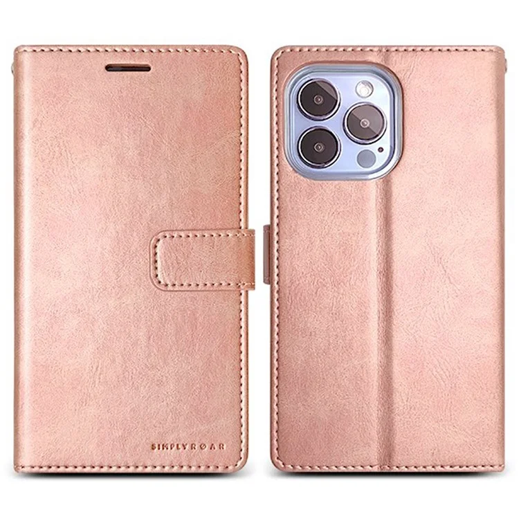 SIMPLY ROAR Leder-Flip-Case Wallet für iPhone 16 Pro Max - Pink