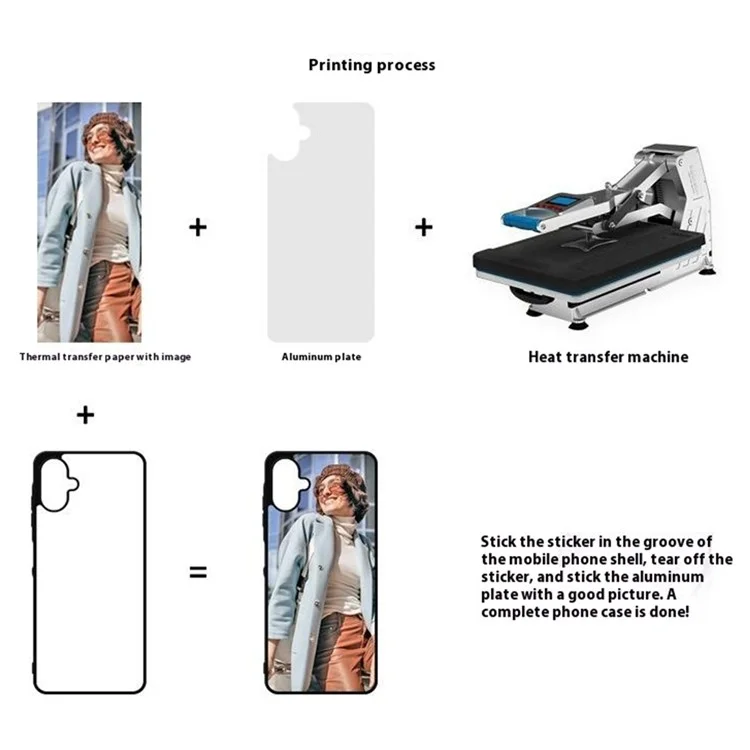 10 unidades / Pacote para Capa Samsung Galaxy A06 Caso PC + TPU Capa de Telefone Suporte Impressão por Transferência de Calor