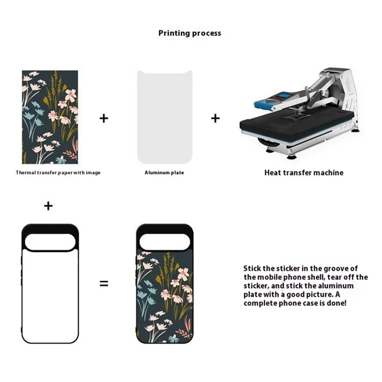 10 pezzi / confezione per Google Pixel 9 Pro XL Cover telefono PC + TPU Supporto stampa a trasferimento di calore