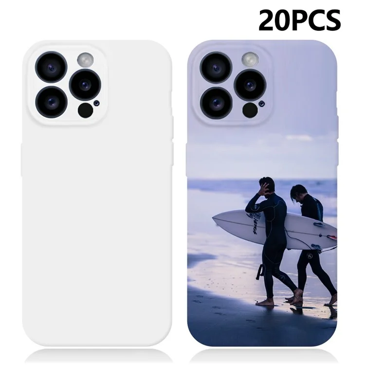 20 piezas / paquete para iPhone 15 Pro Max, estuche compatible con recubrimiento de película 3D de transferencia de calor, carcasa de teléfono suave de TPU.