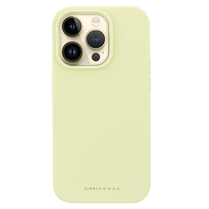 SIMPLY ROAR Custodia in silicone per iPhone 15 Pro, cover per cellulare colore Morandi - Verde chiaro