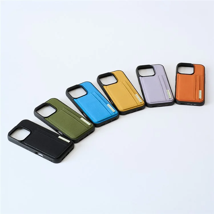 Funda para iPhone 14 Pro SIMPLY ROAR con soporte, ranura para tarjetas y cubierta trasera de cuero retro - Naranja