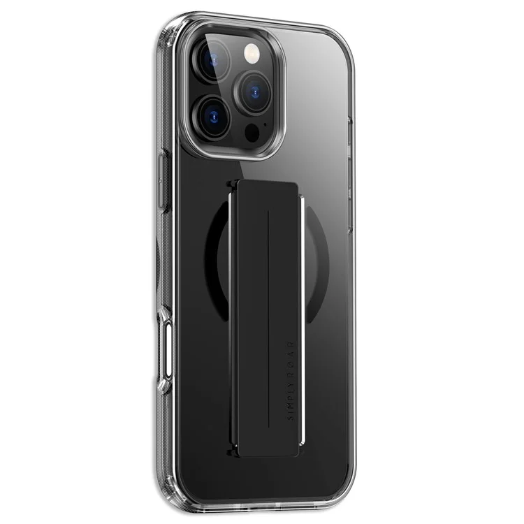 SIMPLY ROAR Чехол для iPhone 16 Pro, совместимый с MagSafe, с ремешком на палец, с задней крышкой из ПК + ТПУ - черный