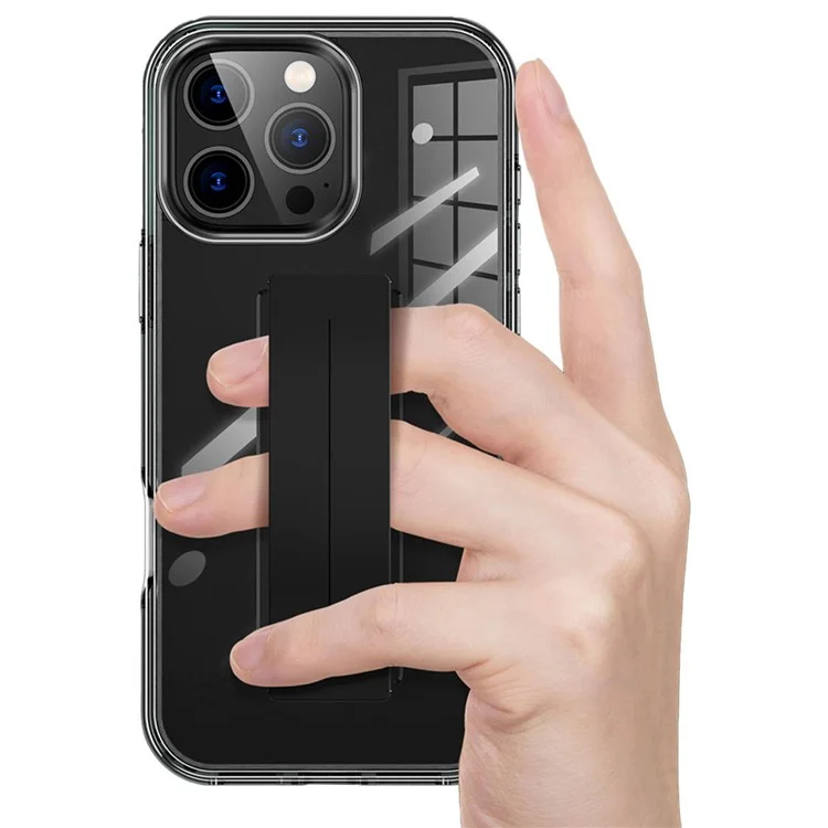 SIMPLY ROAR Чехол для iPhone 16 Pro, совместимый с MagSafe, с ремешком на палец, с задней крышкой из ПК + ТПУ - черный