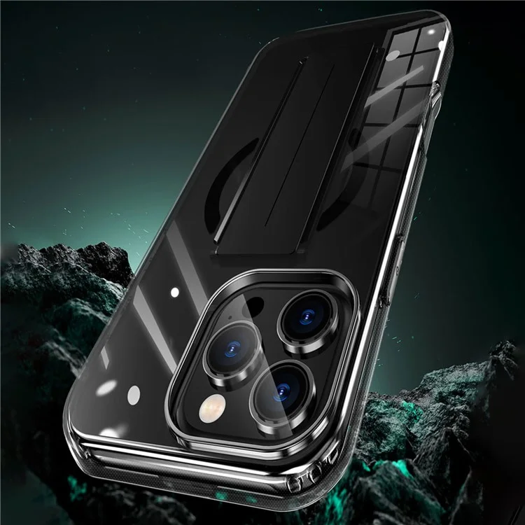 SIMPLY ROAR Чехол для iPhone 16 Pro Max совместимый с MagSafe с ремешком на палец, задняя крышка из ПК + ТПУ - Черный