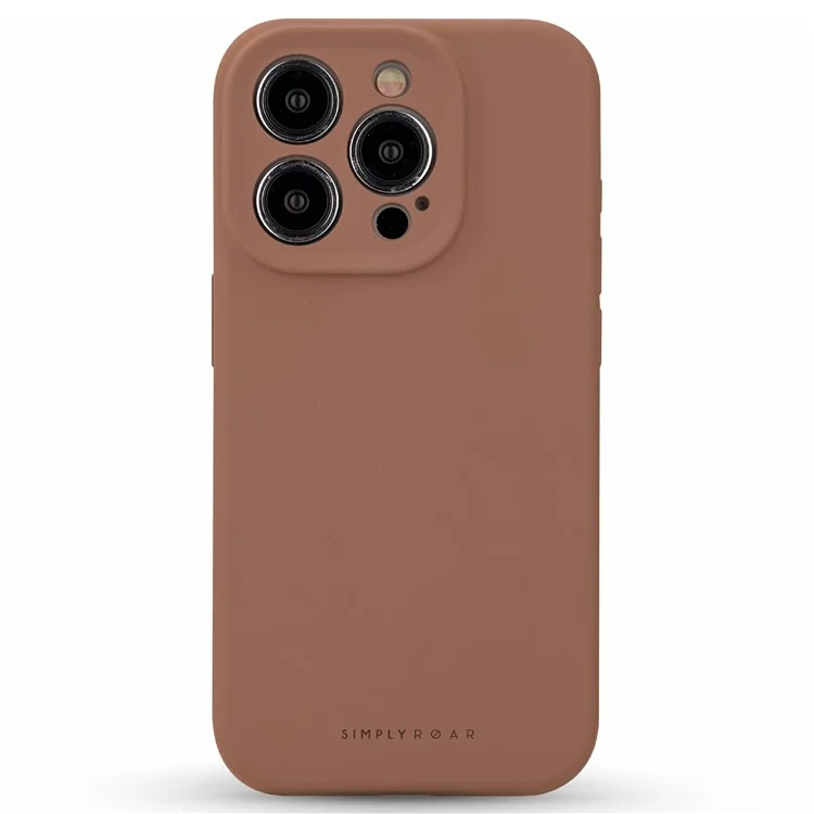 SIMPLY ROAR For iPhone 15 Pro Max Liquid Silicone Case Compatible with MagSafe Mobile Phone Cover - Brown