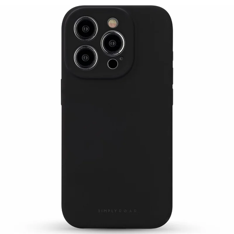 Coque en silicone liquide SIMPLY ROAR compatible avec MagSafe pour iPhone 15 Pro - Noir