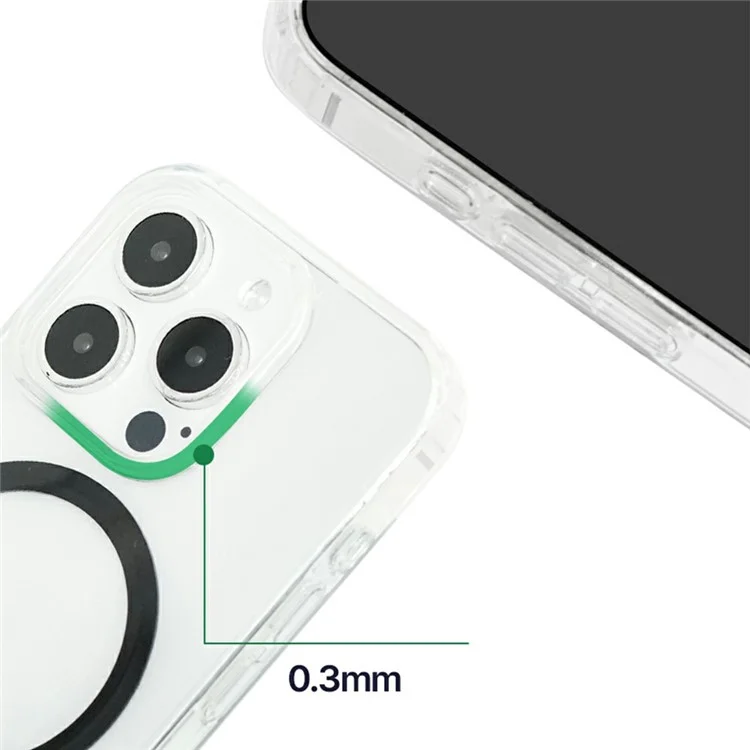 SIMPLY ROAR Custodia trasparente in PC + TPU compatibile con MagSafe per iPhone 13 Pro - Nero
