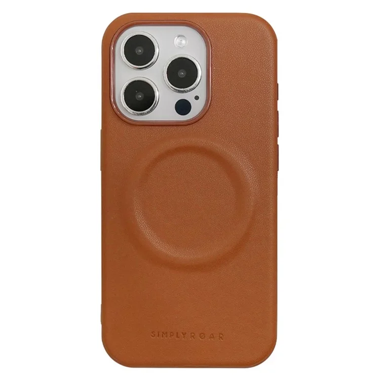 SIMPLY ROAR Capa para iPhone 13 Pro Compatível com MagSafe Cobertura de Celular em Couro PU - Marrom