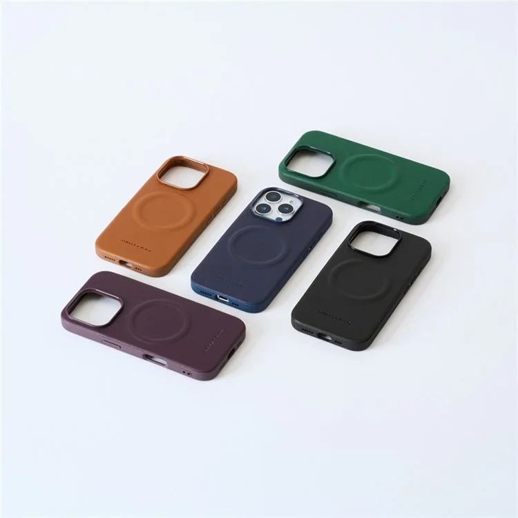 SIMPLY ROAR Capa para iPhone 13 Pro Compatível com MagSafe Cobertura de Celular em Couro PU - Marrom