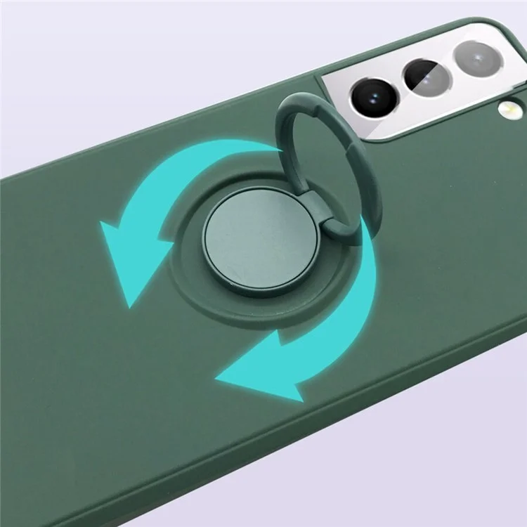 SIMPLY ROAR Funda para Samsung Galaxy S23 con soporte de anillo y soporte, funda de silicona líquida para teléfono - Verde del ejército