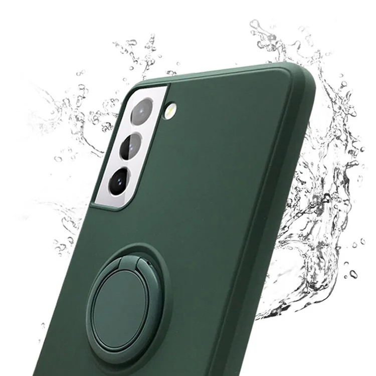 SIMPLY ROAR Funda para Samsung Galaxy S23 con soporte de anillo y soporte, funda de silicona líquida para teléfono - Verde del ejército