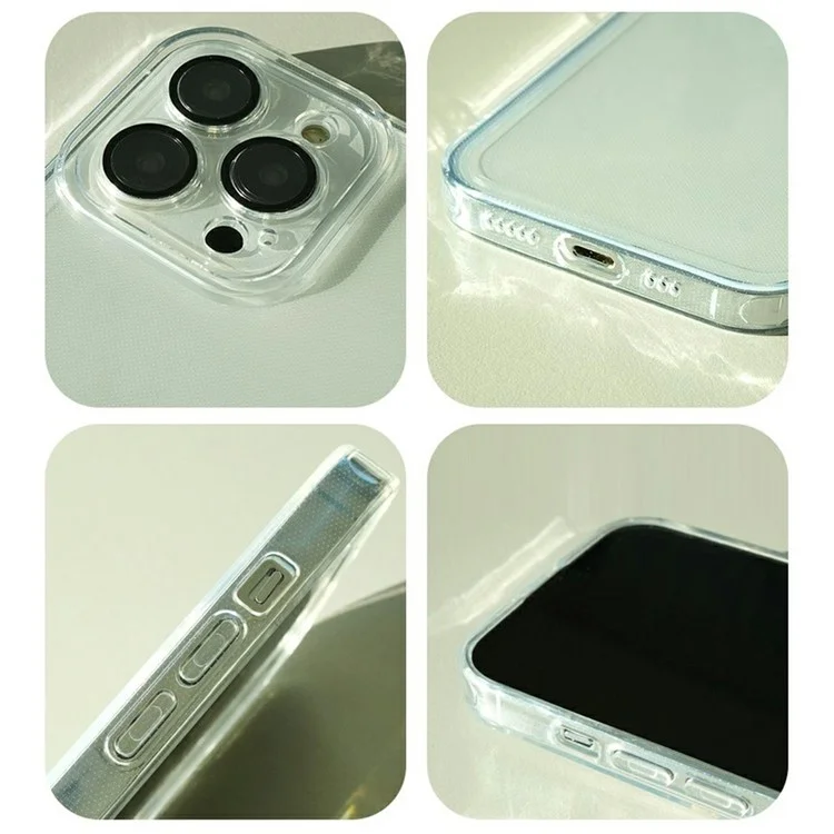 SIMPLY ROAR Funda para iPhone 14 Pro Transparente de TPU con película protectora para lente