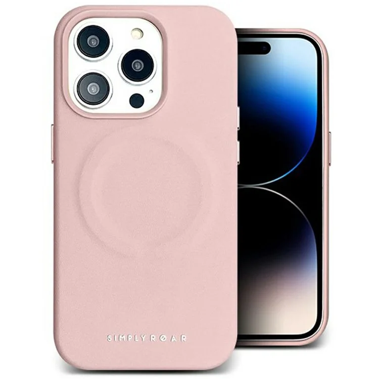 SIMPLESMENTE RUGIR Capa para iPhone 13 Pro Max Compatível com MagSafe Couro PU + Capa traseira PC - Rosa