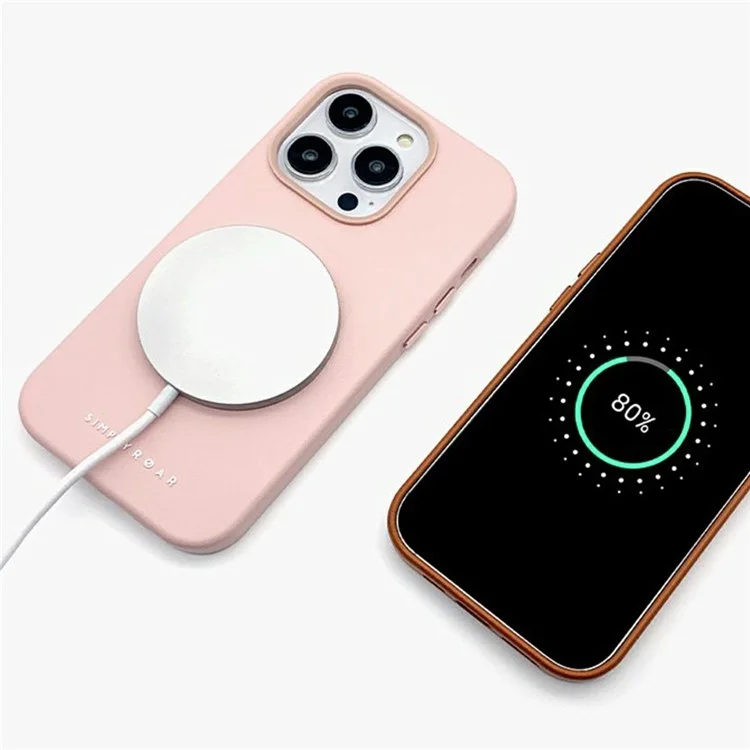 SIMPLESMENTE RUGIR Capa para iPhone 13 Pro Max Compatível com MagSafe Couro PU + Capa traseira PC - Rosa