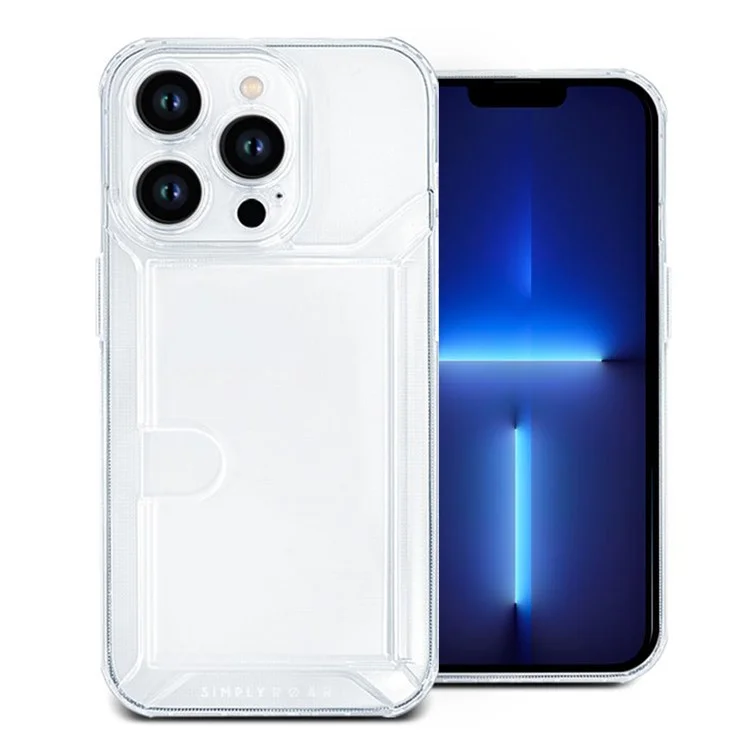 SIMPLY ROAR Чехол для iPhone 13 Pro Max с держателем для карт, прозрачный TPU-чехол для телефона